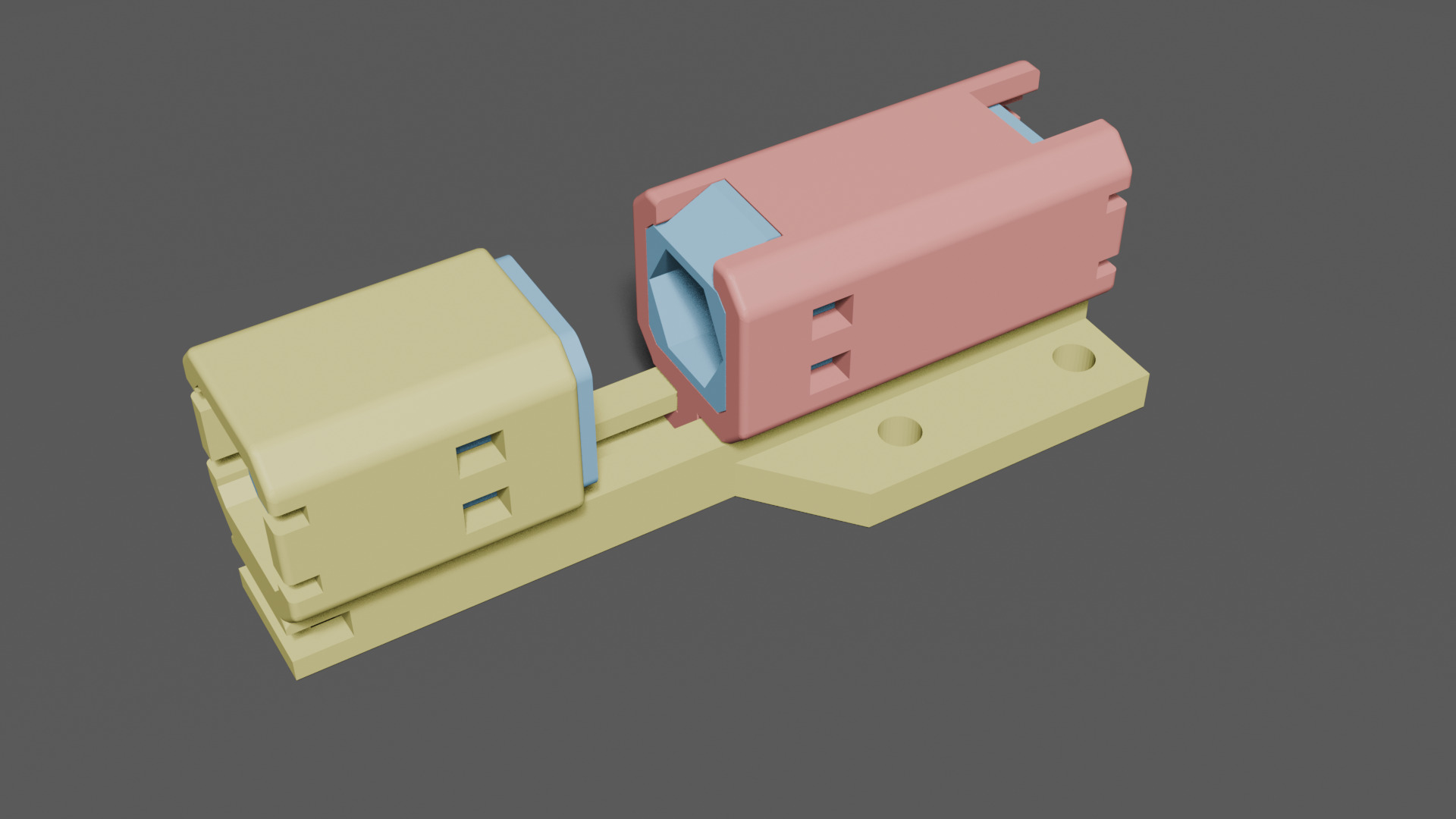 Rendering of the 3D-printed penholder with add-ons for hexagonal pens